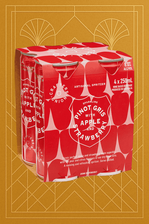 Crafters Union - Spritzers Sparkling Pinot Gris Apple and Strawberry 250mL