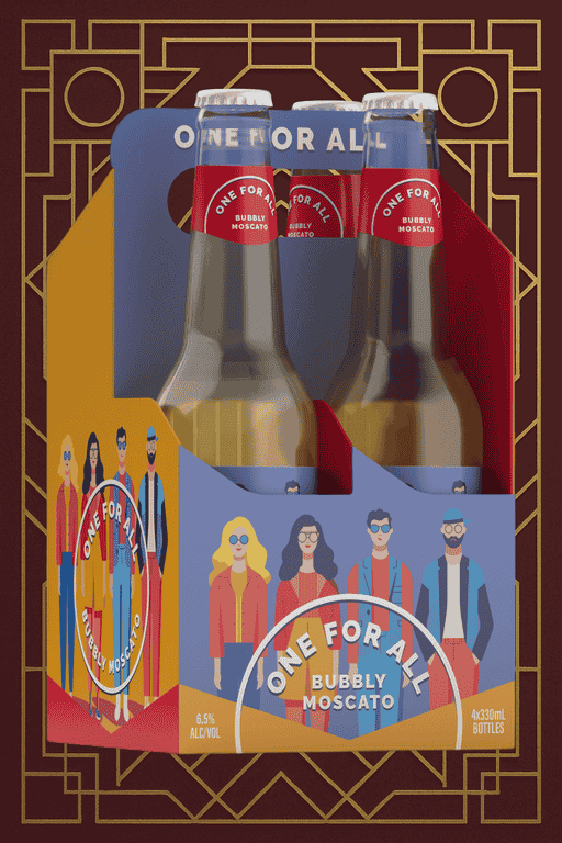 One For All - Bubbly Moscato Bottles 330mL